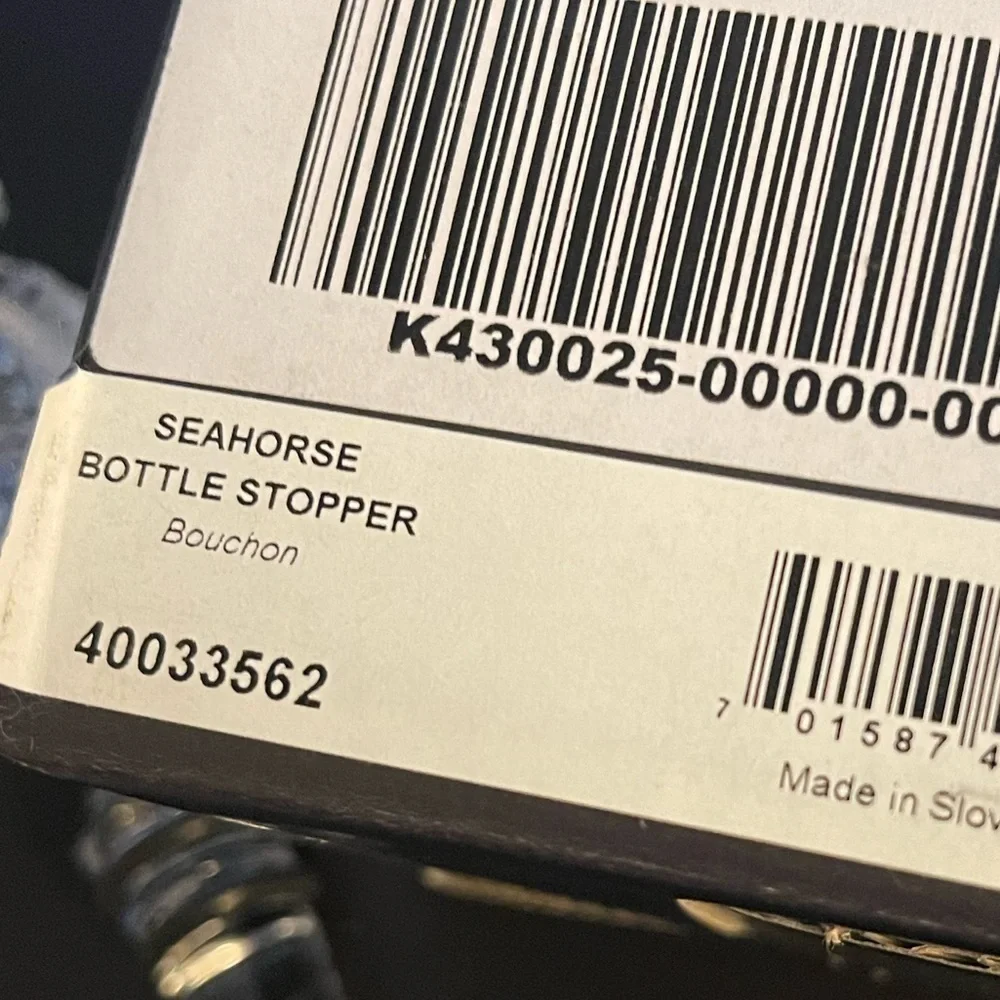 Waterford SEAHORSE wine bottle stopper